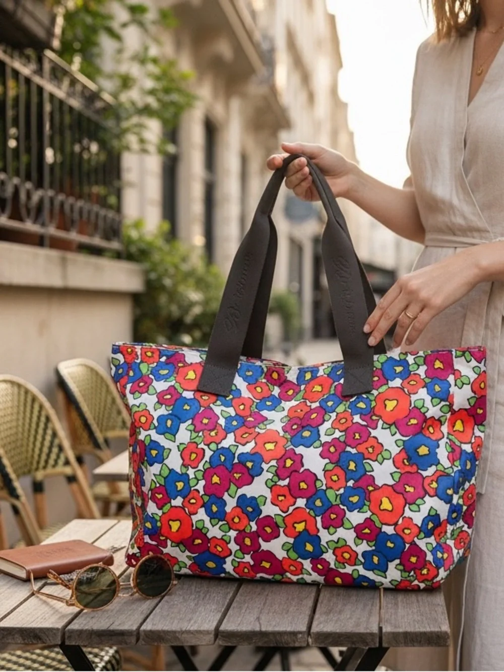 Brighton Multicolor Floral Tote with Blue, Red & Pink Blooms - Picture 2 of 3